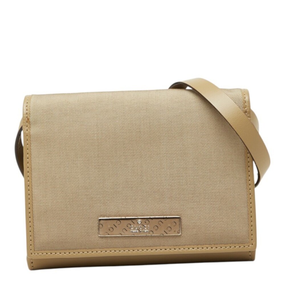 Gucci Tri-fold Wallet Shoulder 039 2888 1101 Beige Canvas Leather Women's GUCCI
